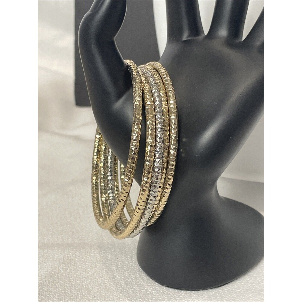 Nice Heavy Diamond Cut Bangle Bracelets Set Of 5
